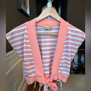 Ella Moss short sleeve tie front crop cardigan